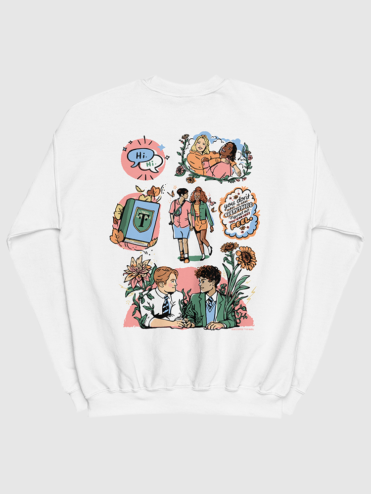 Netflix Shop Heartstopper White Graphic Crewneck