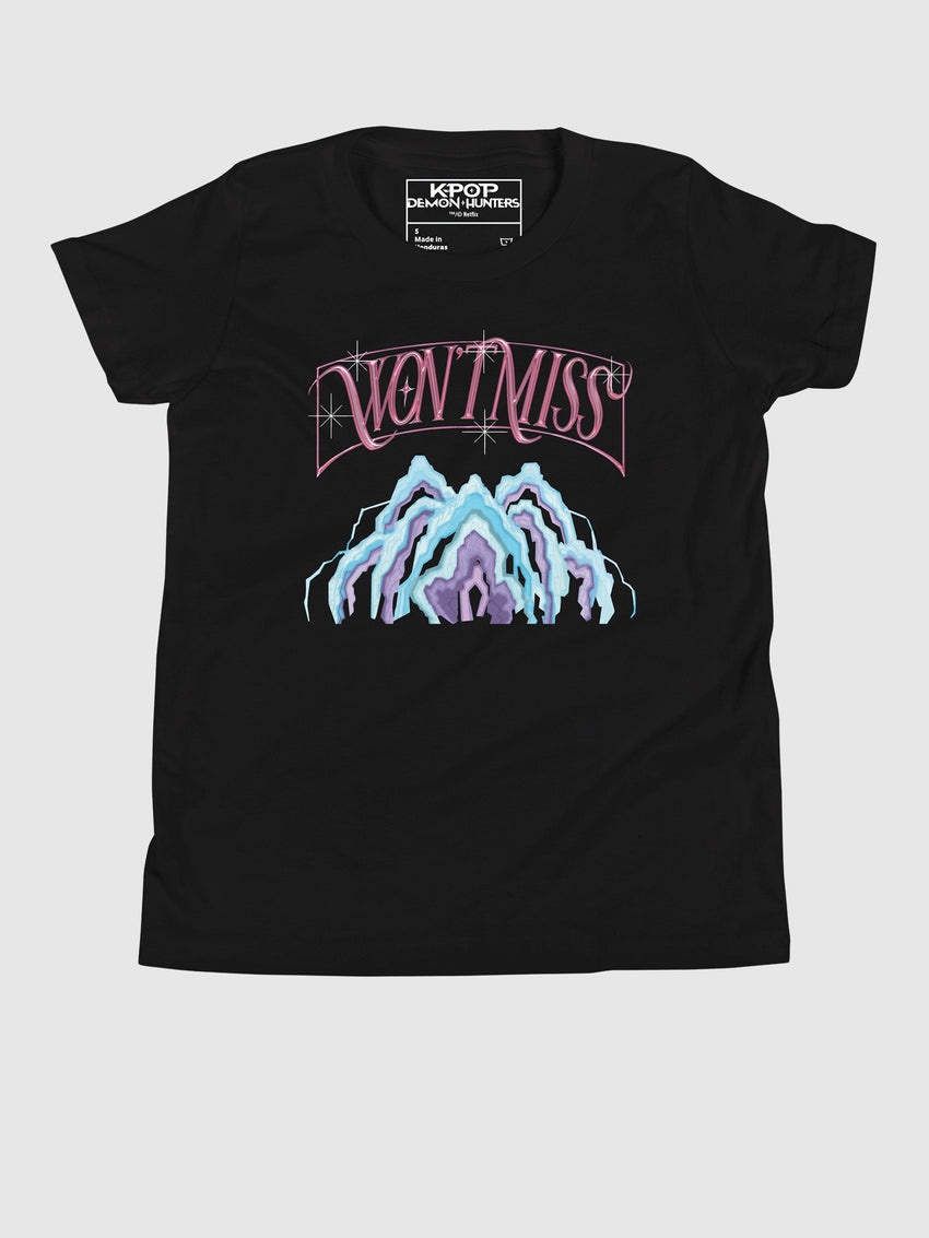 KPop Demon Hunters Youth T-Shirt Won't Miss Black