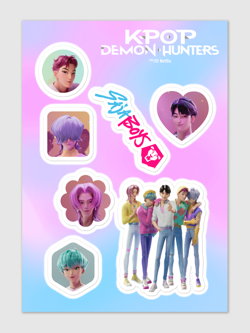 K-Pop Demon Hunters Saja Boys Sticker Sheet One Size