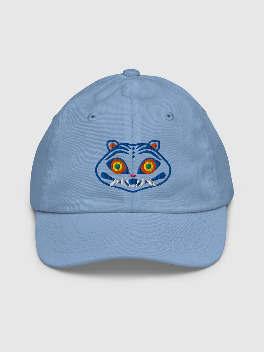 KPop Demon Hunters Jinu Derpy Tiger Embroidered Youth Baseball Hat Baby Blue