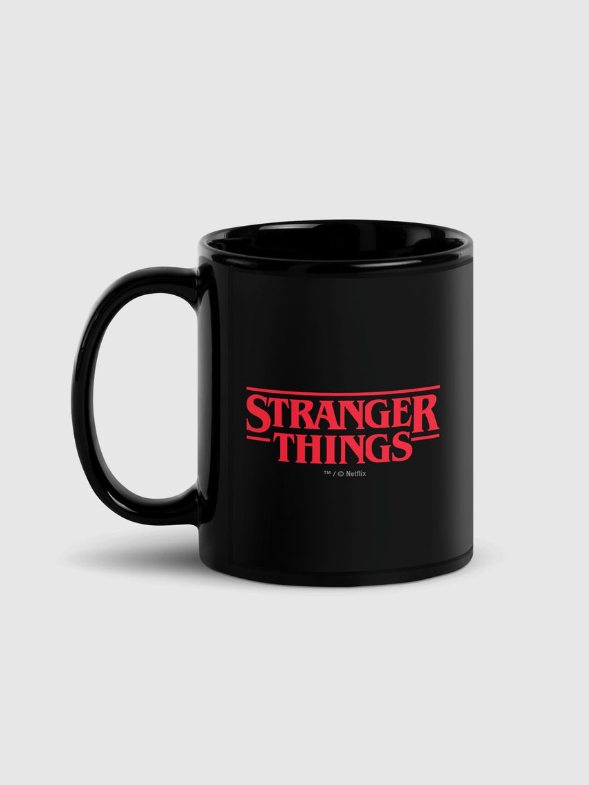 Stranger Things Personalized Black Mug Upside Down 11 oz