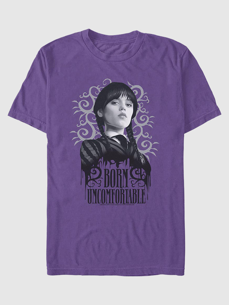 Wednesday Born Uncomfortable T-shirt Pur Berry