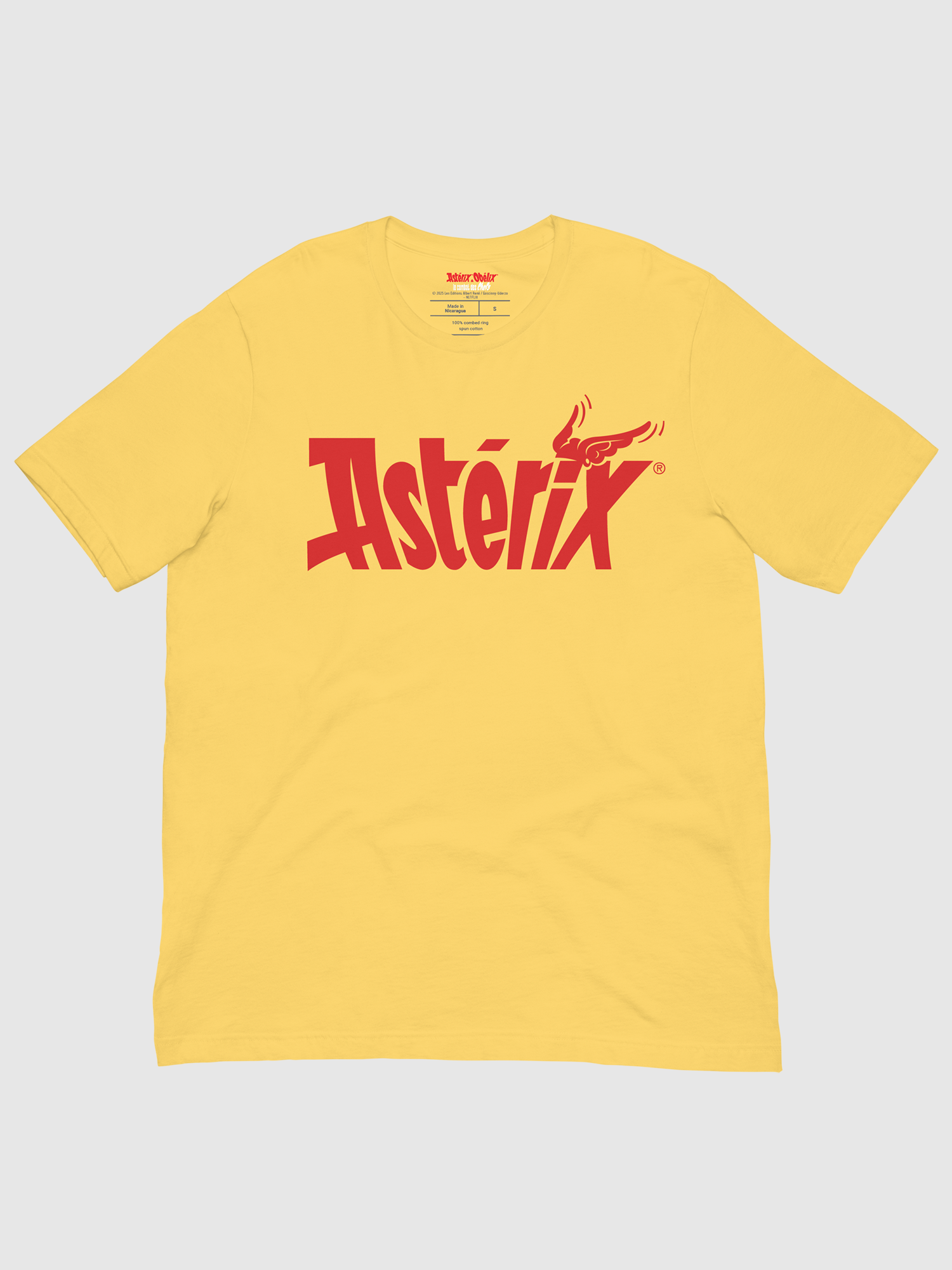 Asterix Drinking The Magic Potion T-Shirt - 100% Cotton Vintage Style Graphic Tee (Yellow) - View #6