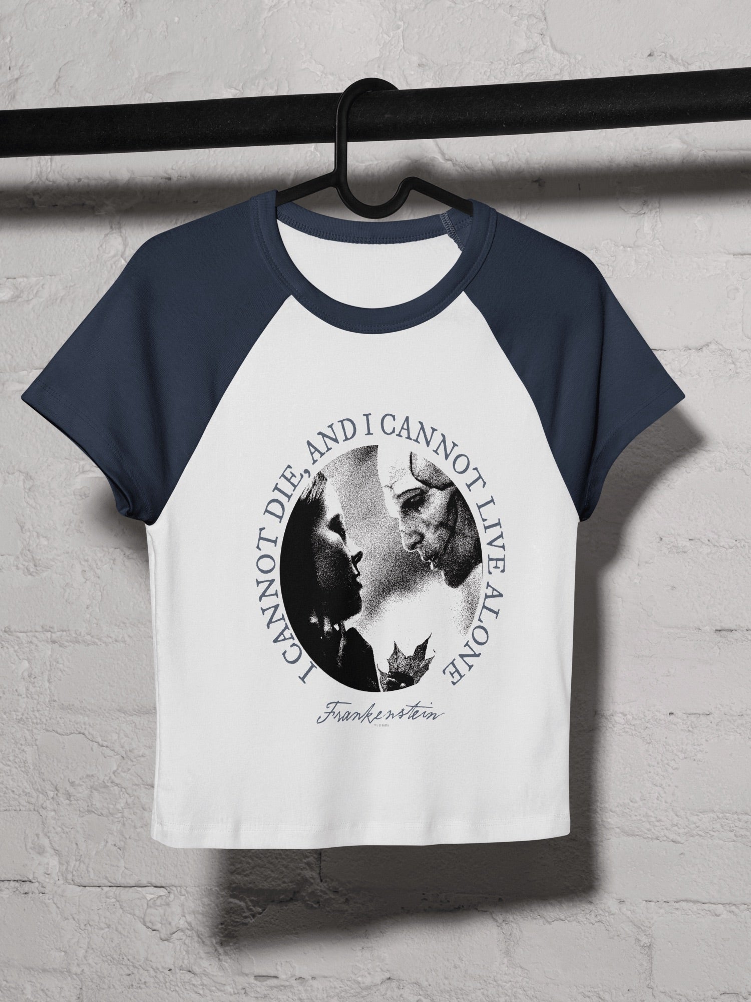 Frankenstein Raglan Baby Tee I Cannot Die – Netflix Shop