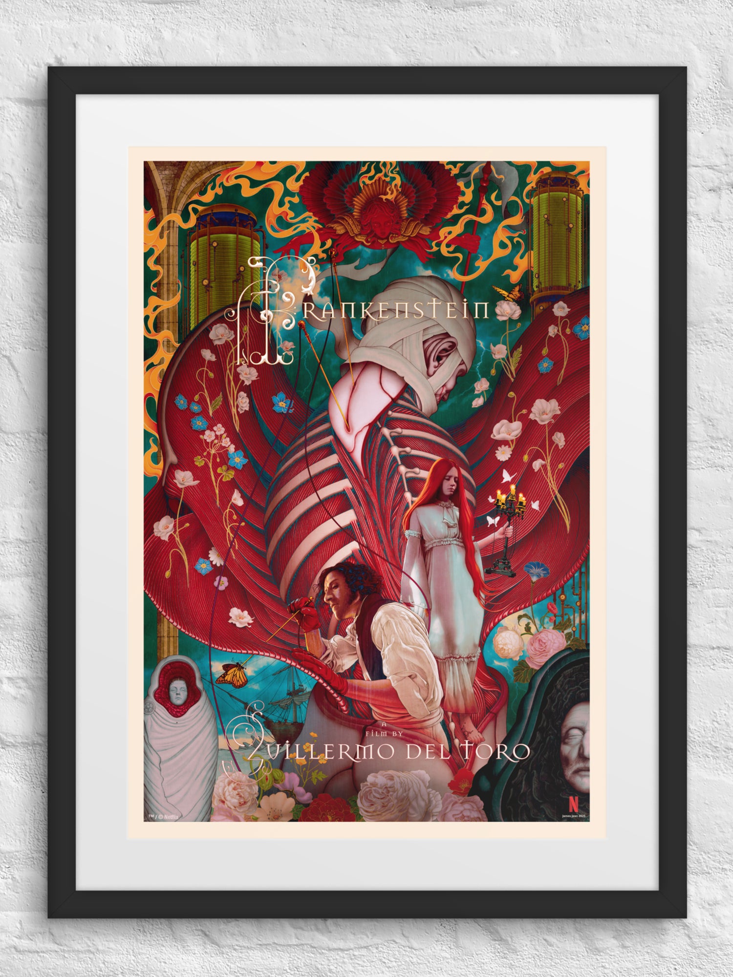 Frankenstein x James Jean Framed Poster With Mat – Netflix Shop