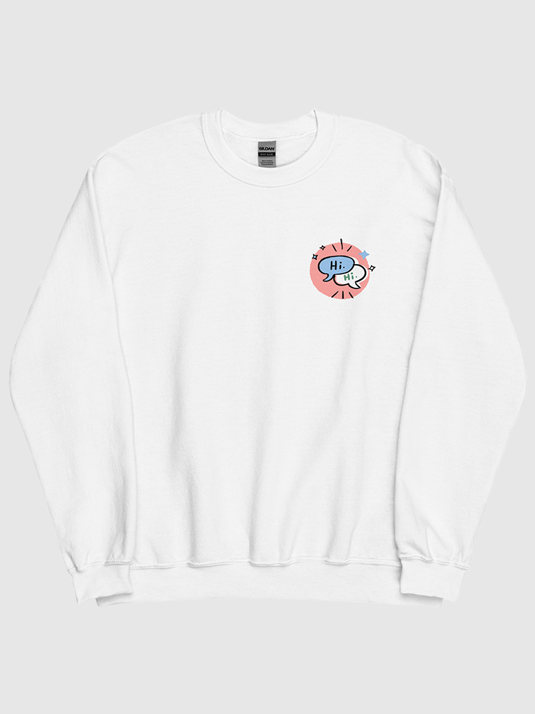 White graphic crewneck discount