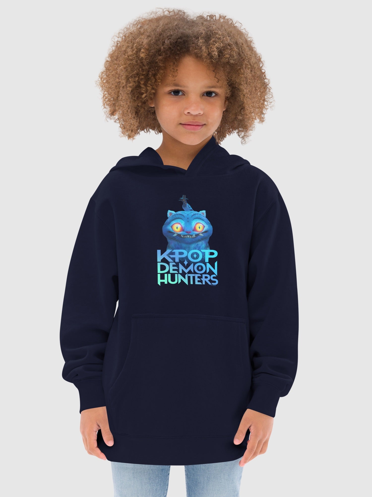 KPop Demon Hunters Derpy Tiger and Sussie Magpie Logo Kids Hoodie