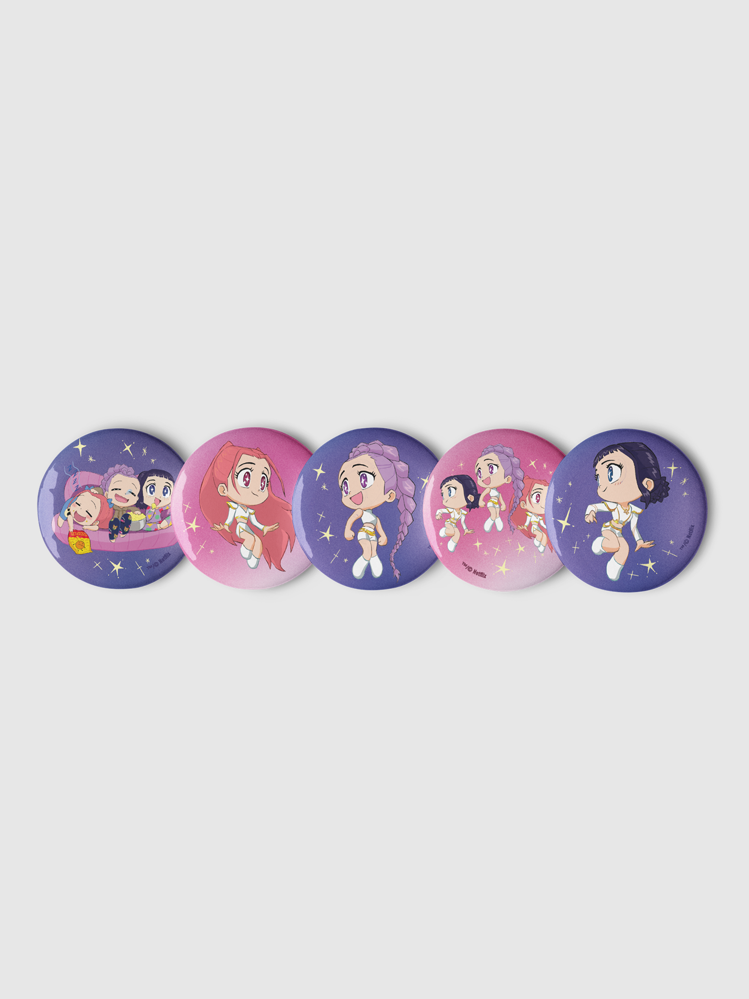 Kpop Dem_on Hu_nters - 3 Insignias Anime De 58 Mm - Broches Decorativos Para Gorra Y Cosplay