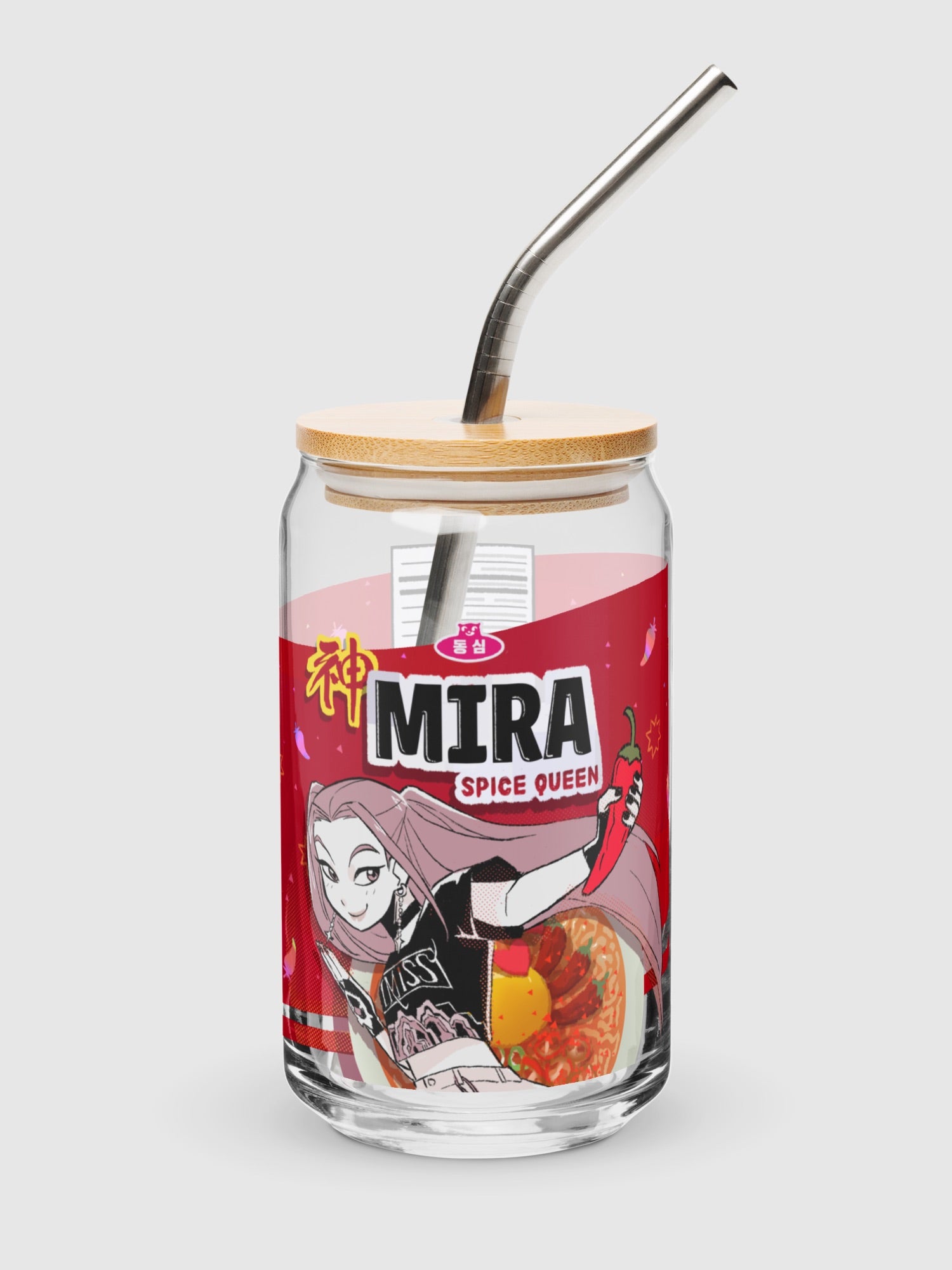 KPop Demon Hunters Mira Ramyeon Can Glass | Netflix Shop