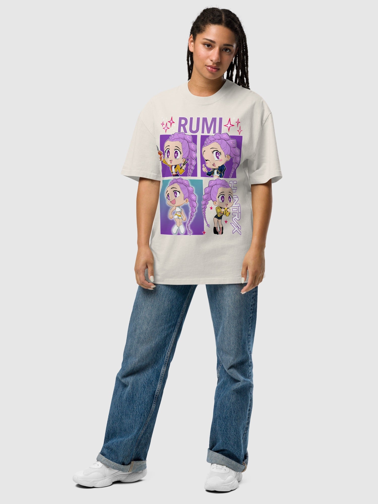 トップス Rumi KPop Demon Hunters Rumi Oversized Faded T-Shirt – Netflix Shop