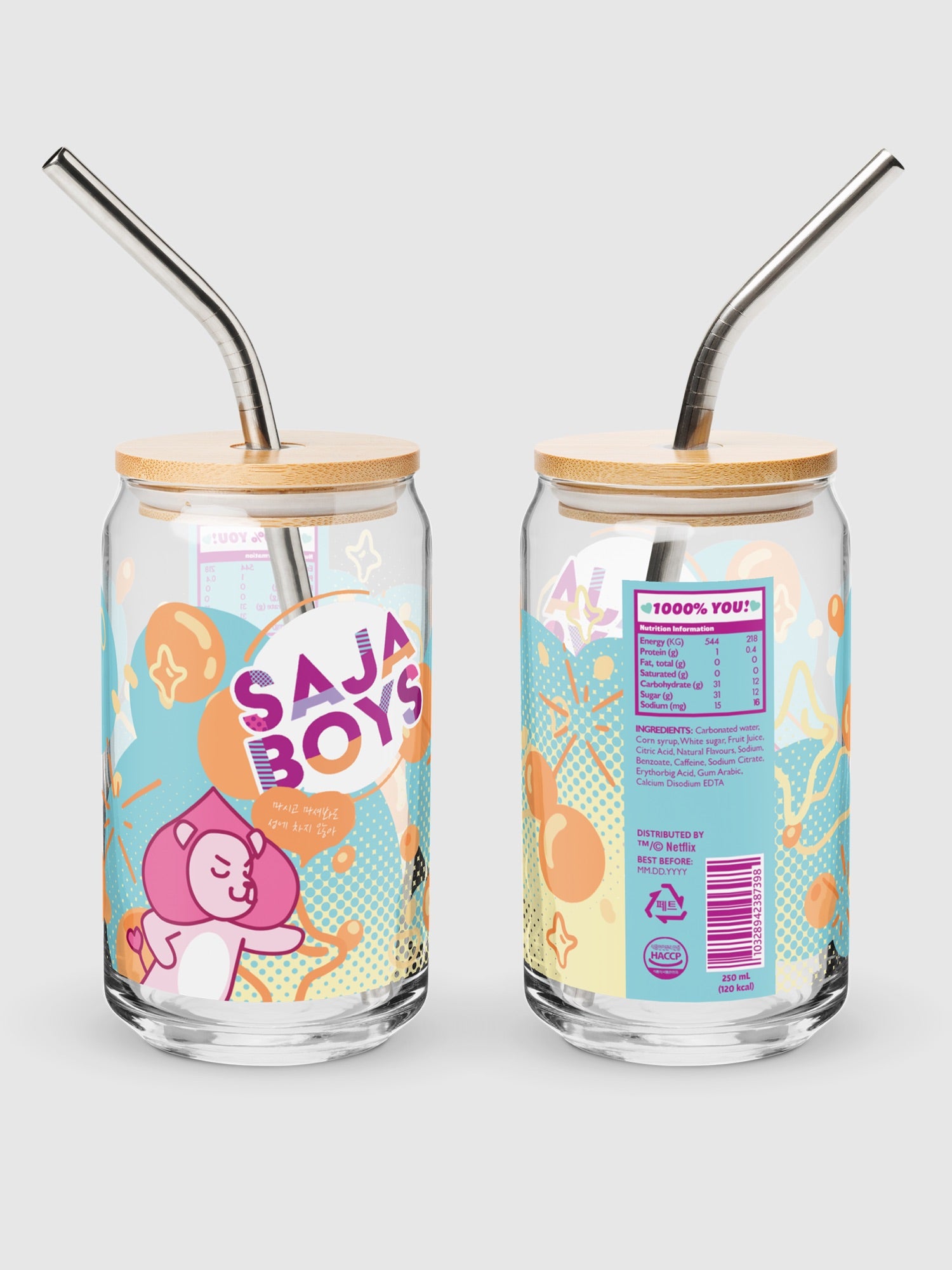 KPop Demon Hunters Romance Saja Can Shaped Glass – Netflix Shop