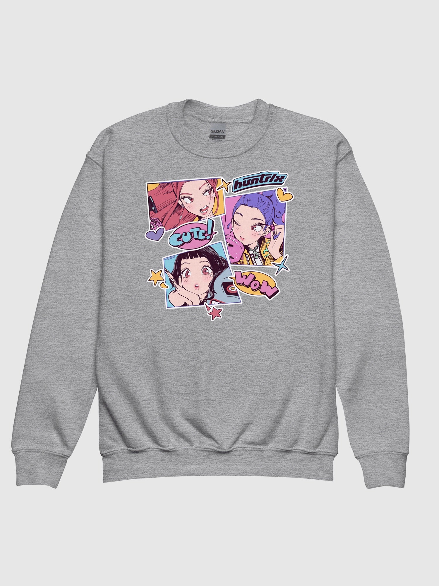 KPop Demon Hunters Youth Sweatshirt HUNTR/X Sticker Inspired