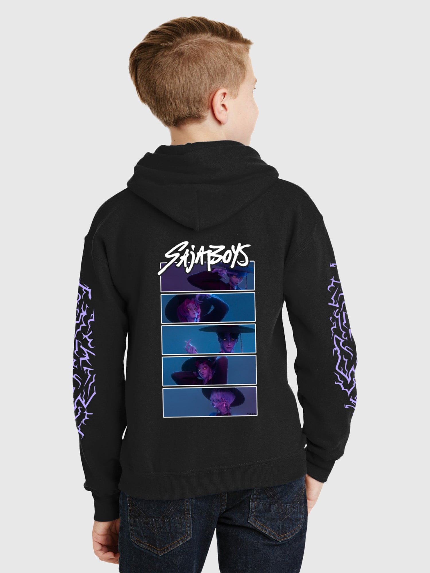 KPop Demon Hunters SAJA BOYS Glow in the Dark Kids Hoodie