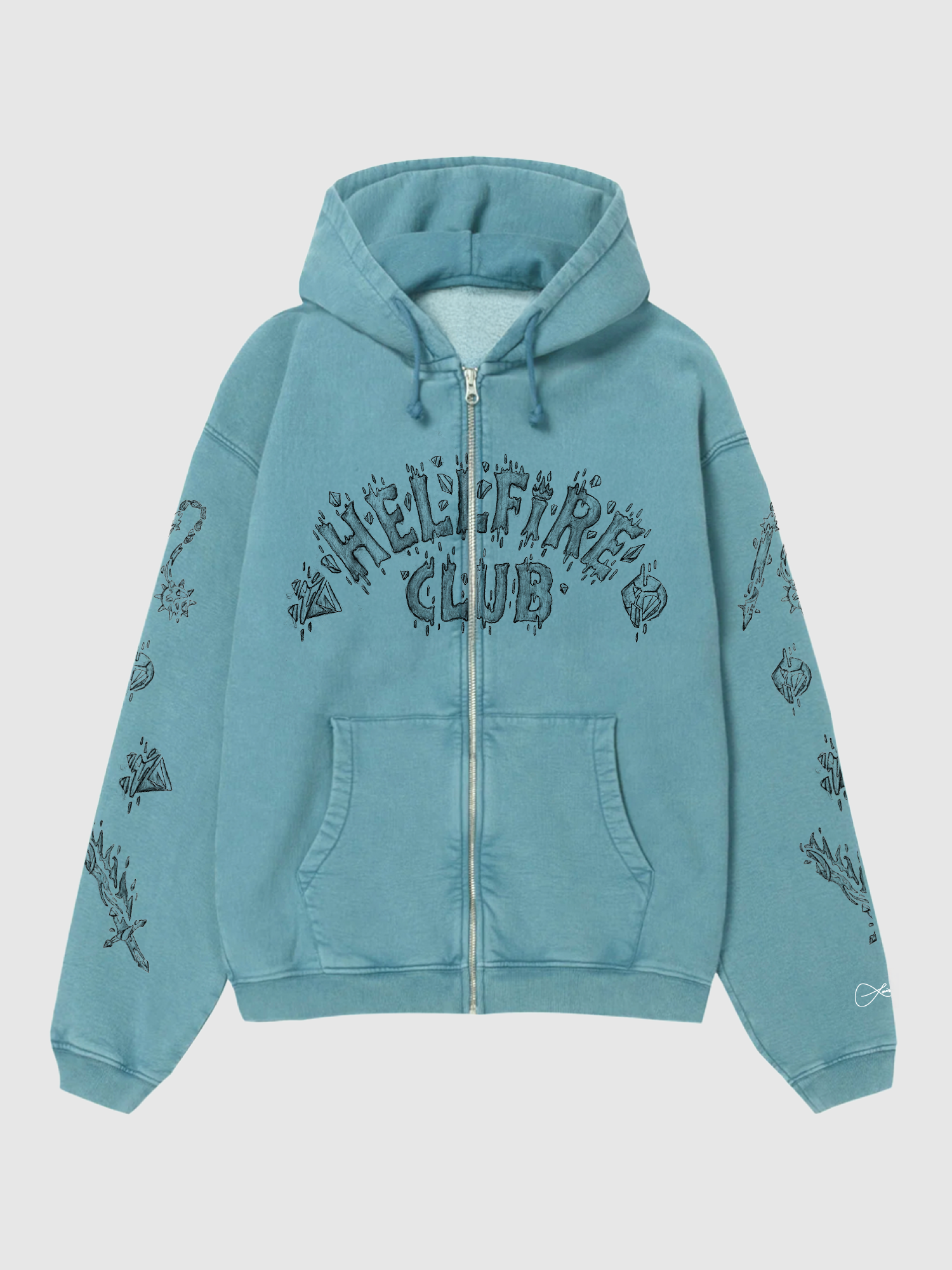 Stranger Things x Louis De Guzman Hellfire Club Zip Hoodie