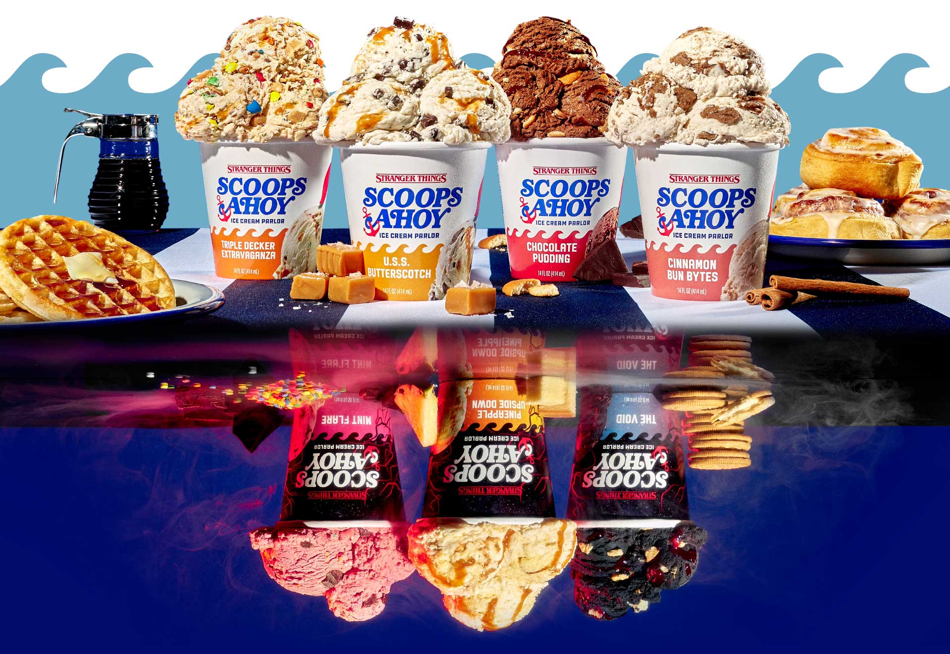 Zaino Scoops Ahoy Ice Cream Parlour Hawkins - Borsa Scuola E Vacanza, Stampa Frontale, 42x31x23 Cm