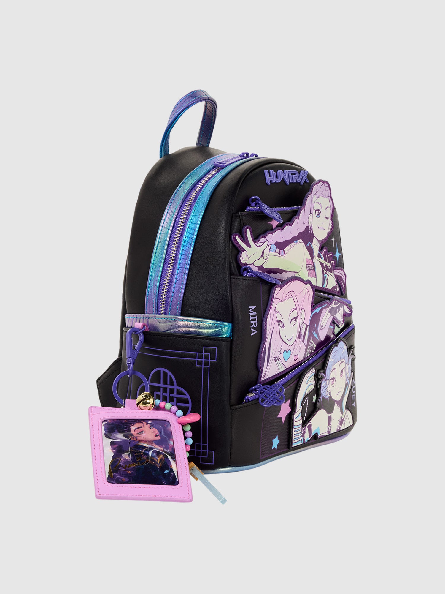k idols with mini backpacks KPop Demon Hunters HUNTR/X Mini Backpack with Photo Card Charm – Netflix Shop