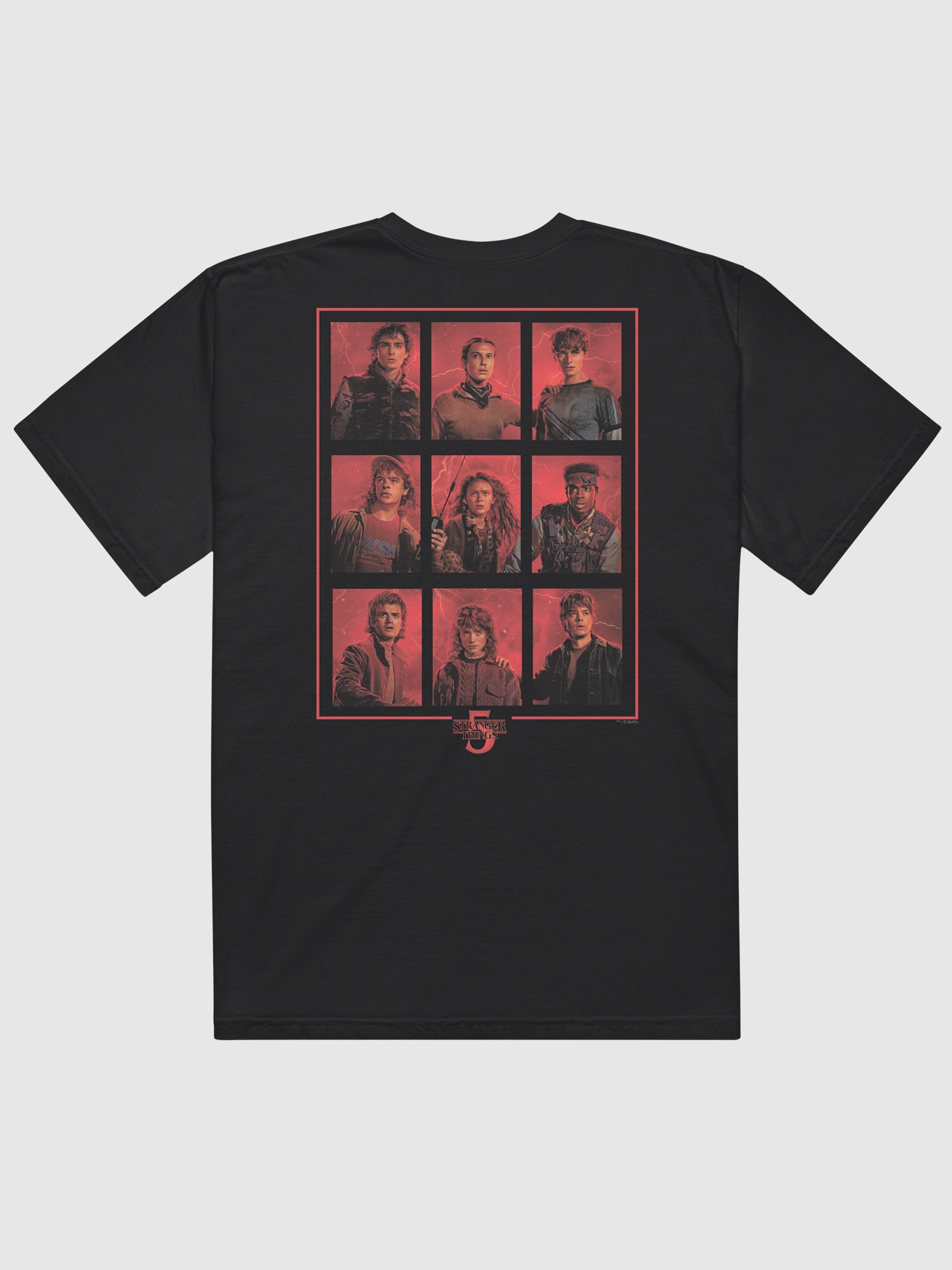 Stranger Things Comfort Colors T-Shirt Season 5 Characters Grid