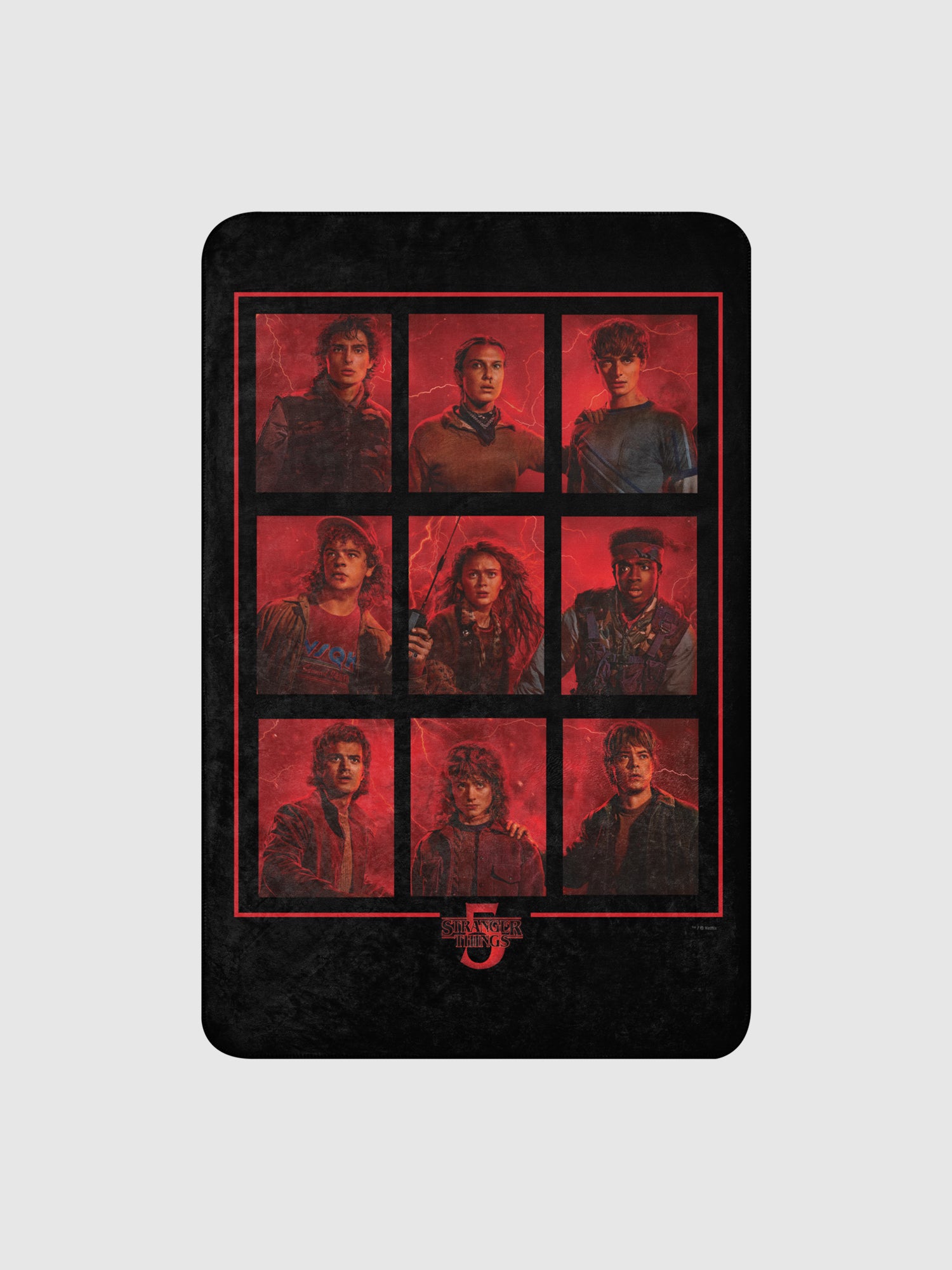 Stranger Things Sherpa Blanket Season 5 Characters Grid – Netflix Shop