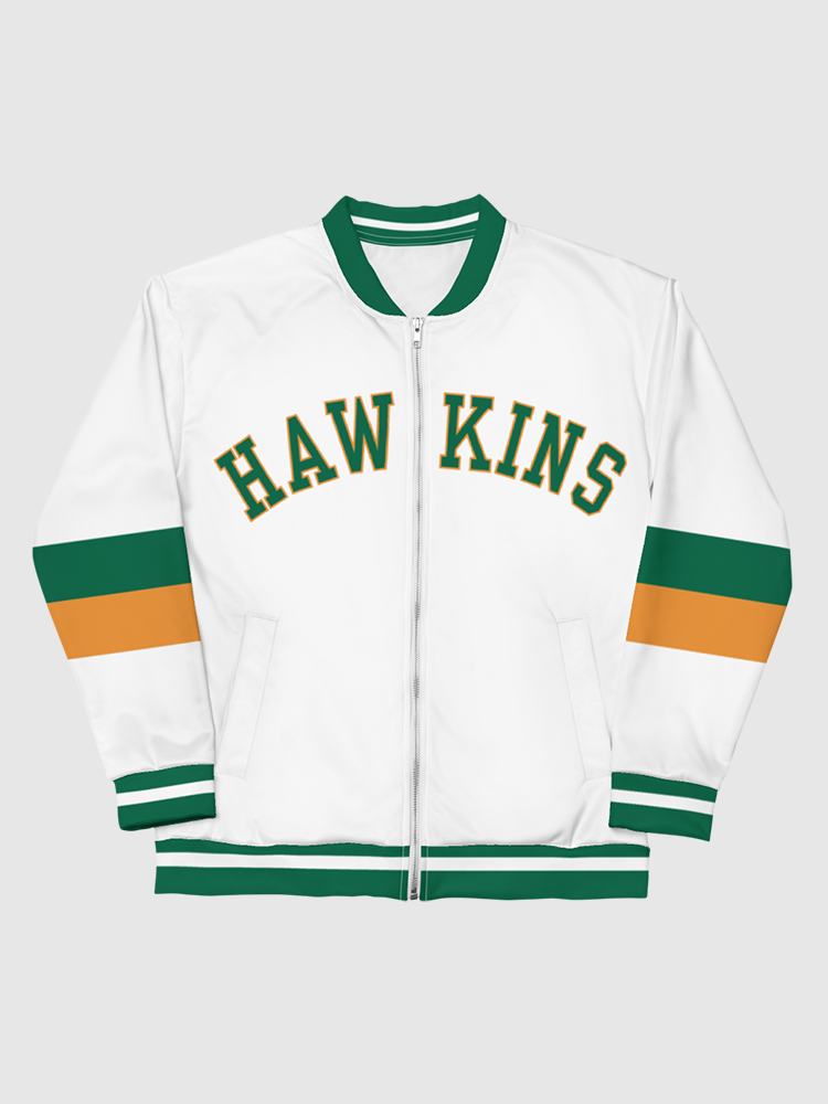 ☆Hawkins High School スタジャン Hawkins High Stranger Things Varsity Jacket | Netflix Shop