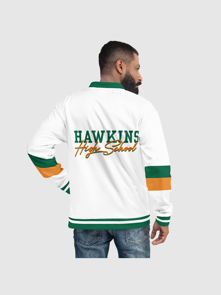 Hawkins High Stranger Things Varsity Jacket | Netflix Shop Hawkins High Stranger Things Varsity Jacket | Netflix Shop