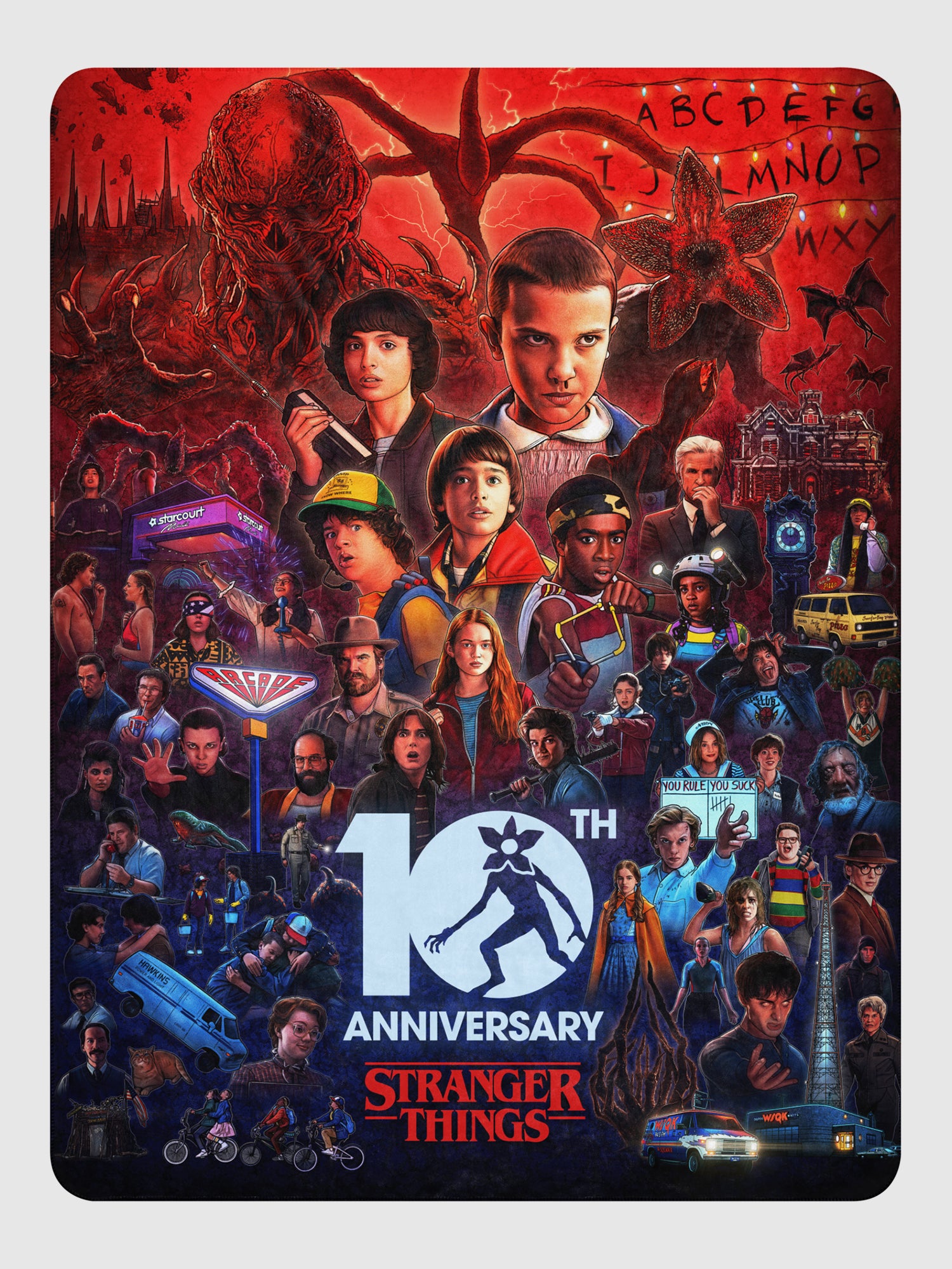 Stranger Things x Kyle Lambert Sherpa Blanket 10th Anniversary