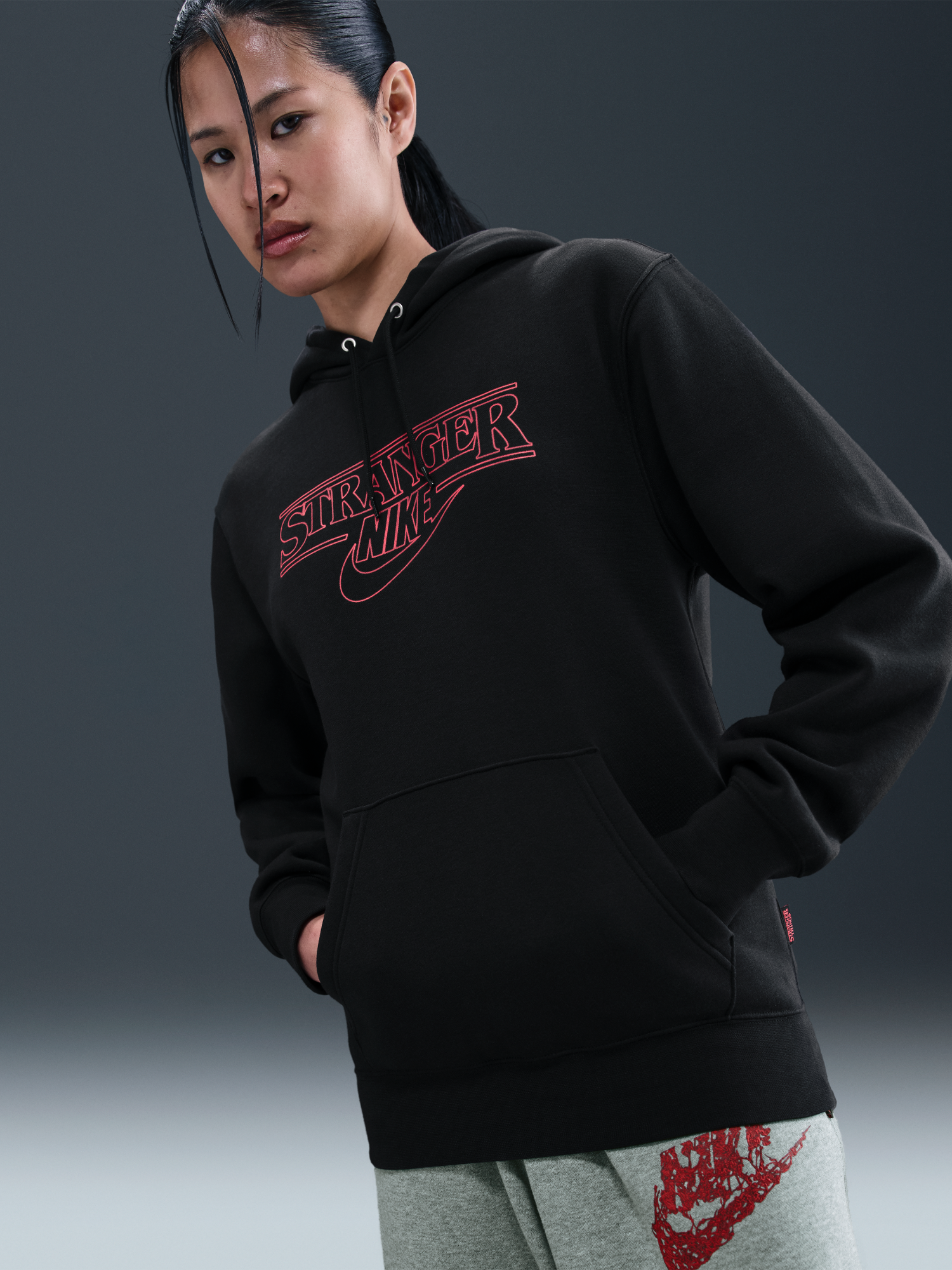 nike stranger things hoodie black