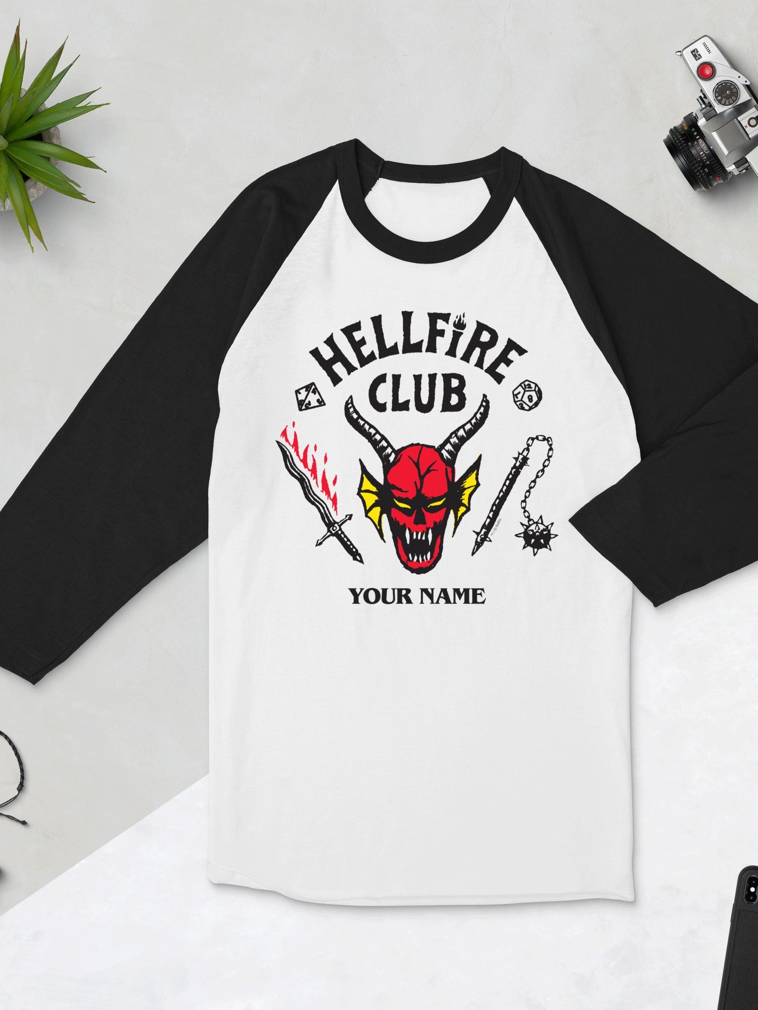 Stranger Things Hellfire Club Personalized Raglan Shirt – Netflix Shop