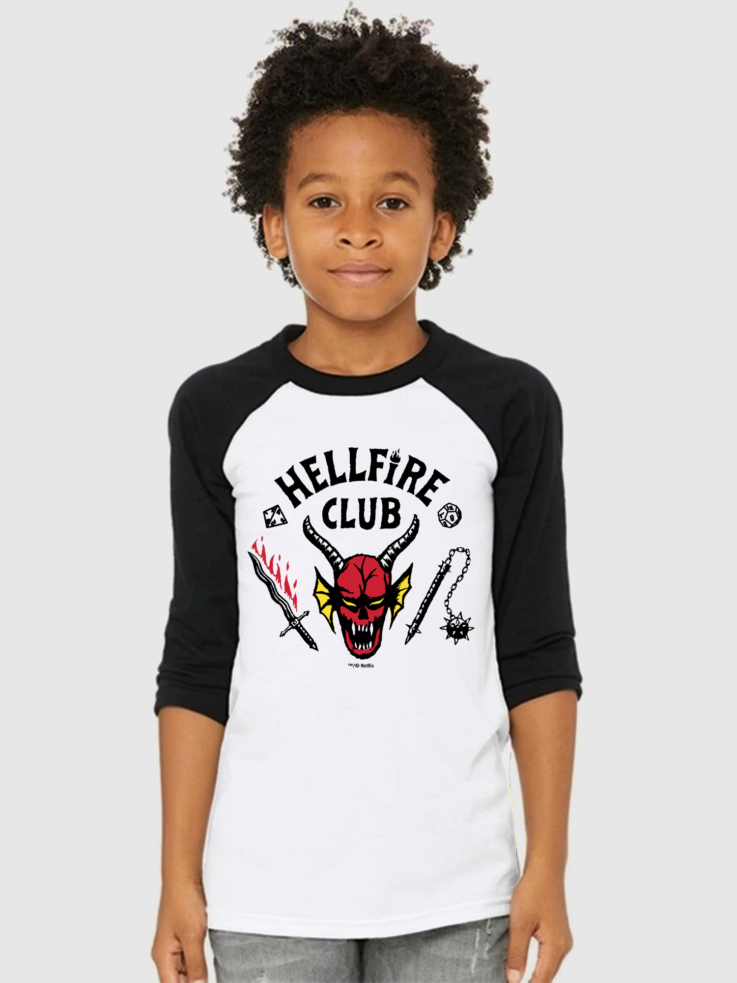 Stranger Things Hellfire Club Kids Raglan – Netflix Shop