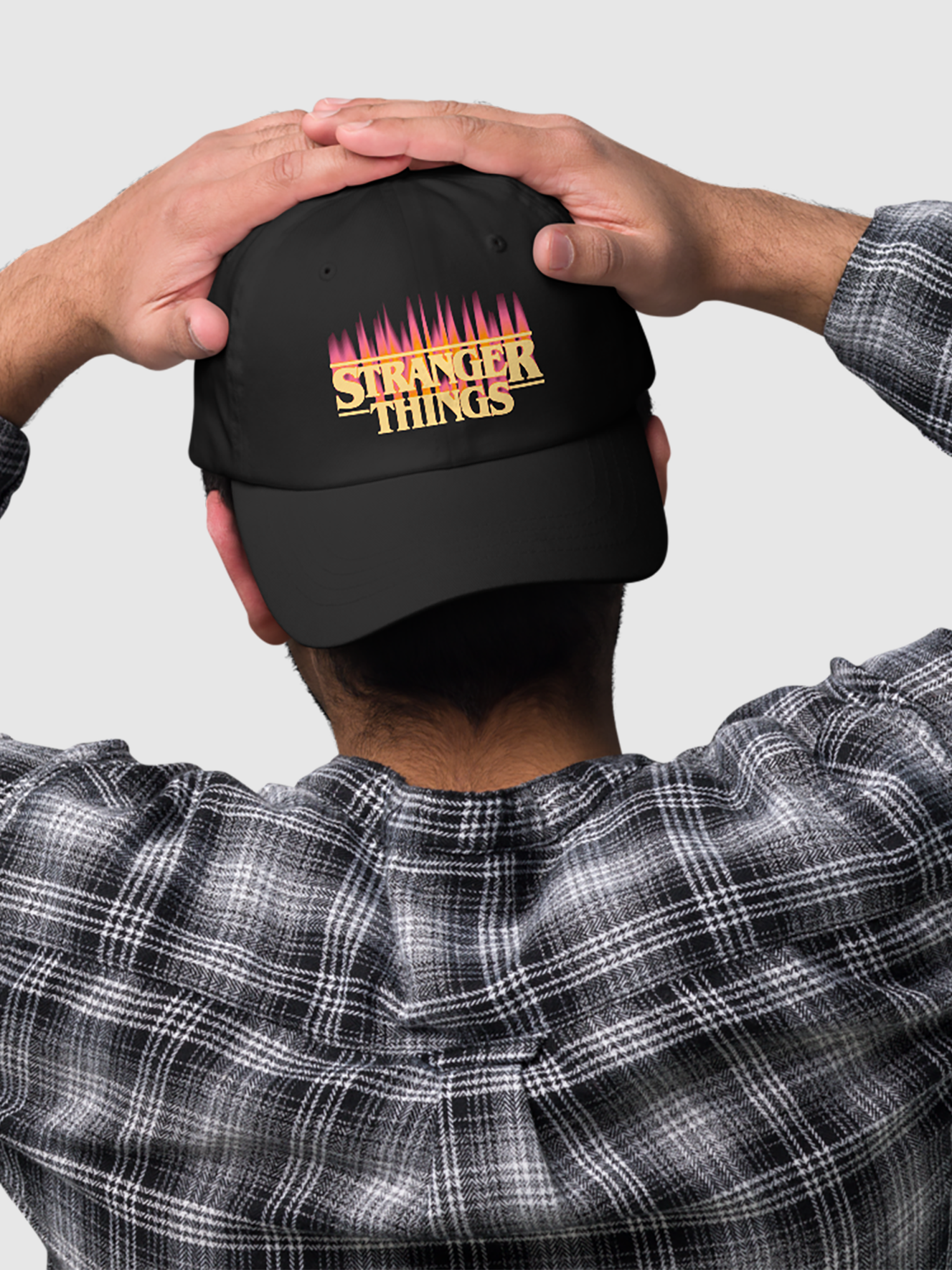 Stranger Things Logo Black Unstructured Baseball Cap Cotton Adjustable Fan Hat Stranger Things Hellfire Club Black Unstructured Baseball  main image 4