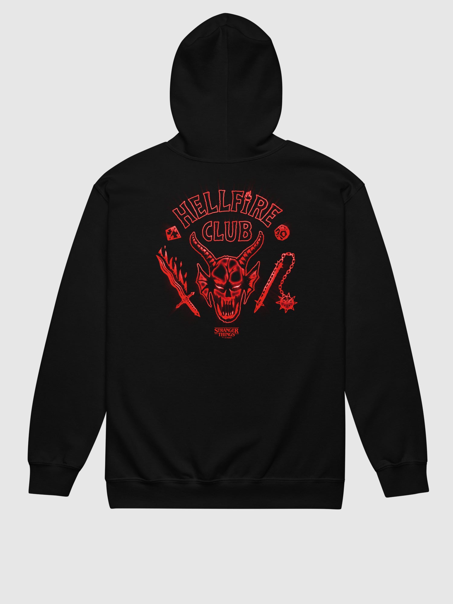 Stranger Things Zip Hoodie Hellfire Club Red Glow – Netflix Shop