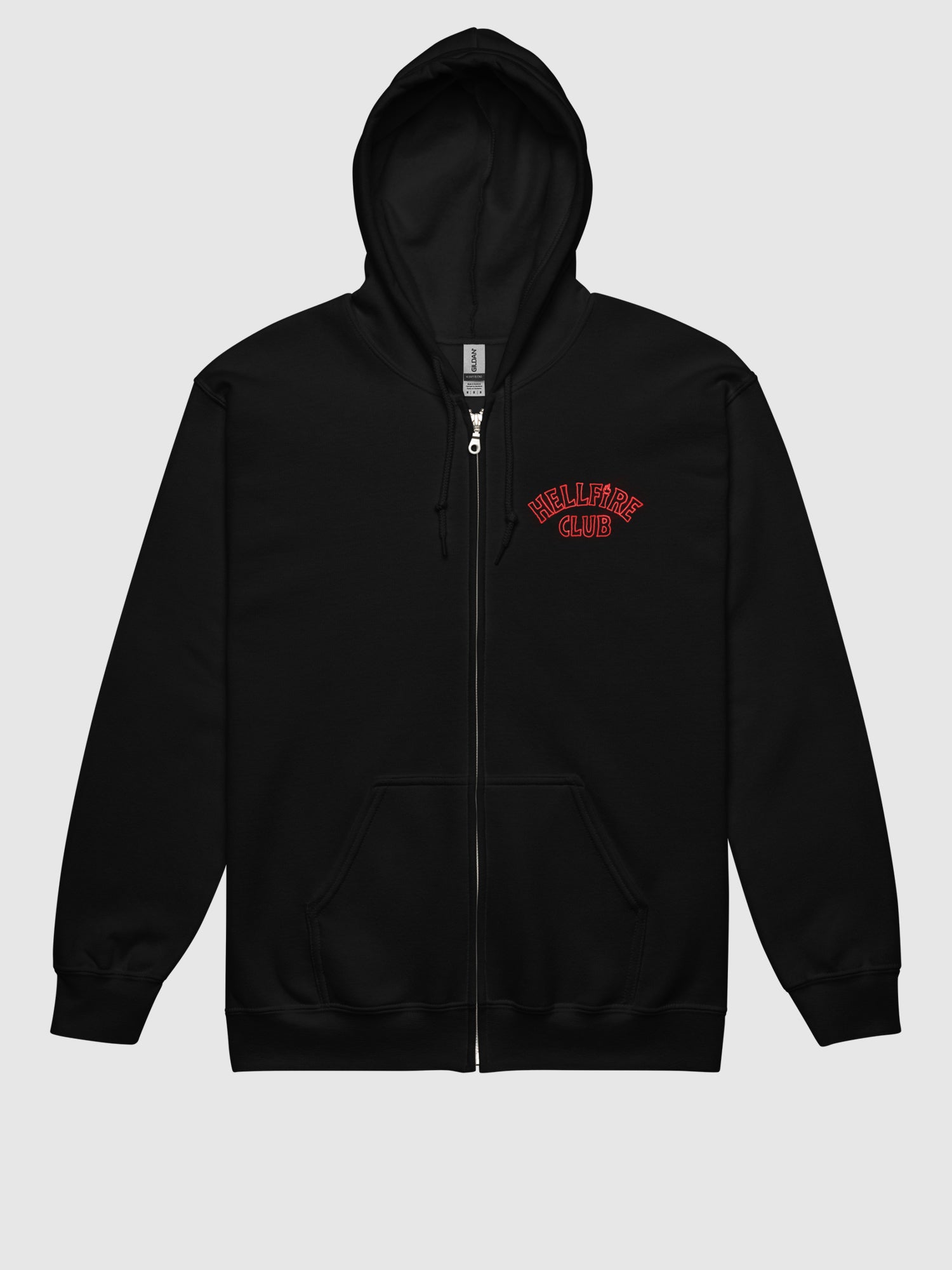 Stranger Things Zip Hoodie Hellfire Club Red Glow – Netflix Shop