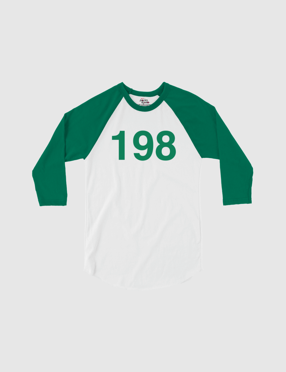 Squid Game: The Challenge Player Raglan Shirt [White/Kelly