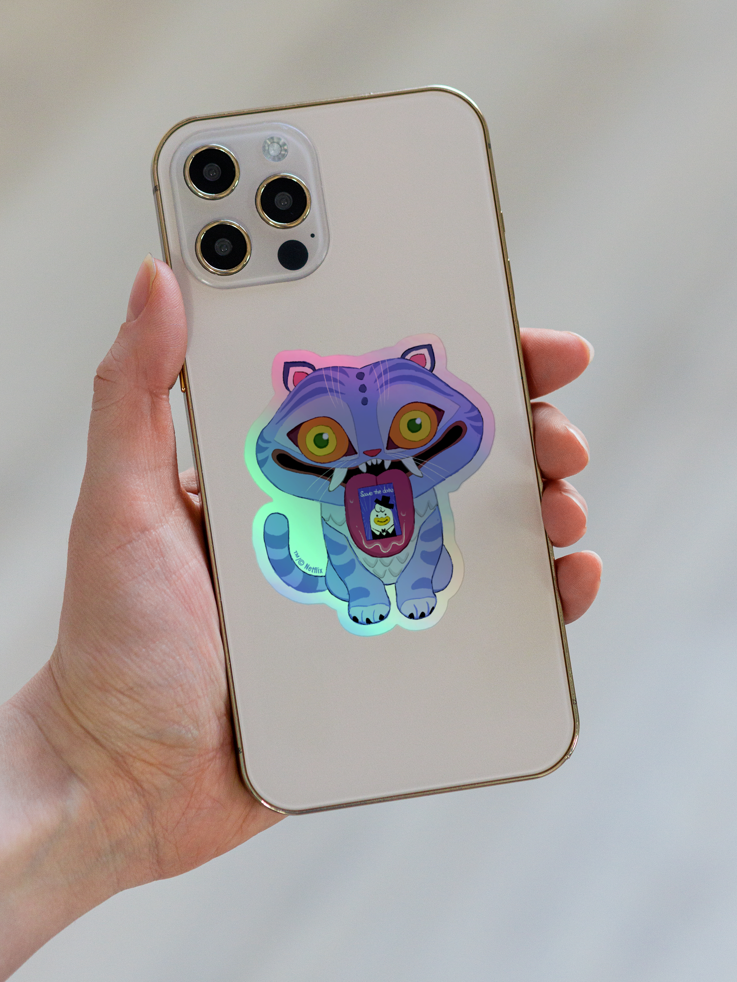 KPop Demon Hunters Derpy Tiger Holographic Sticker – Netflix Shop