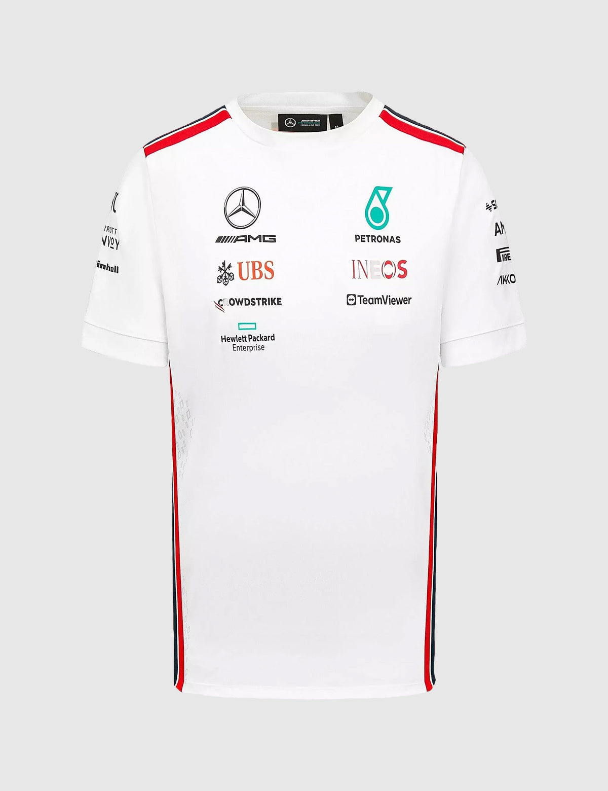 ordlyd i mellemtiden voksen Mercedes AMG Petronas F1 2023 Men's Driver T-Shirt - White