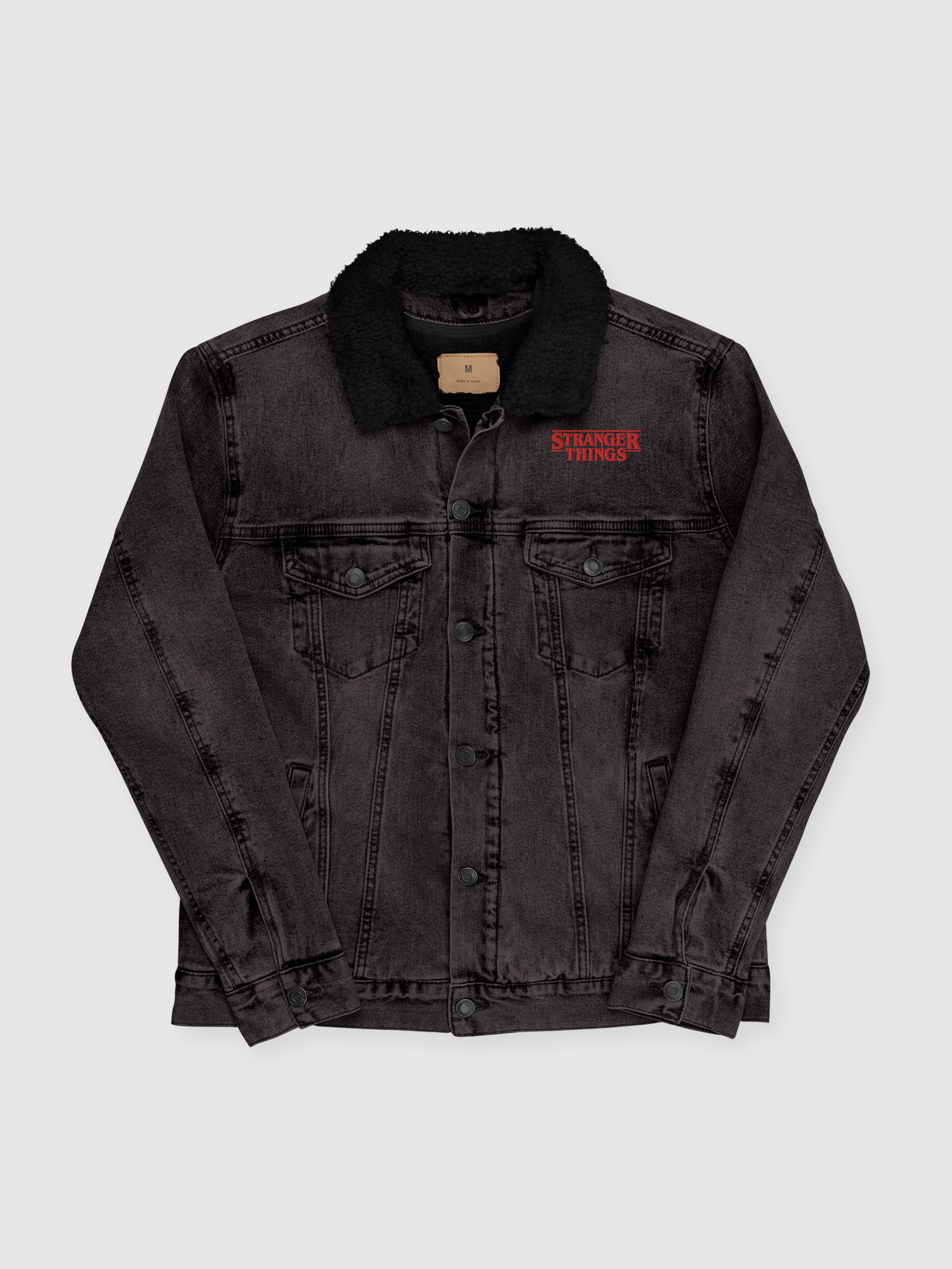 Sherpa jean jacket sales black